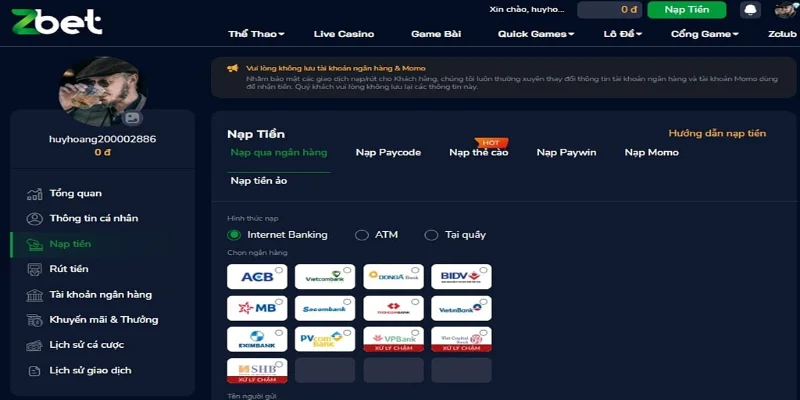 rut tien zbet 3 Bet thủ tải Zbet và đăng nhập vào hệ thống